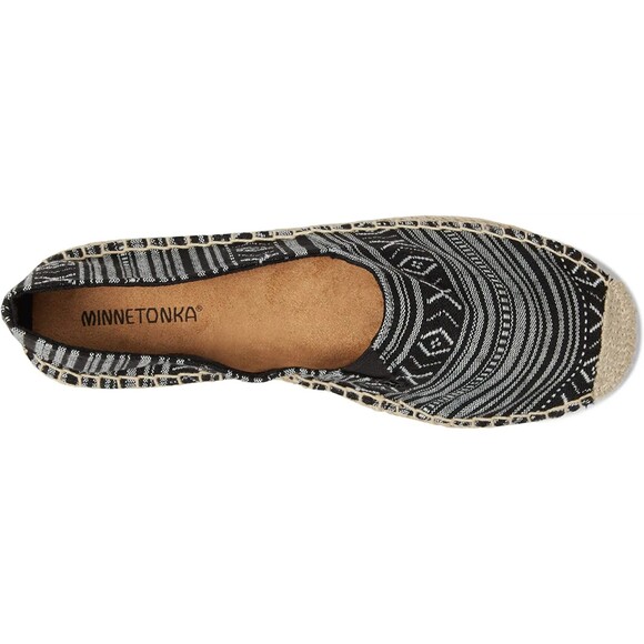Minnetonka Pam Espadrille Slip On Flats Black White Native Print NWOB Women's 7M - Picture 11 of 15